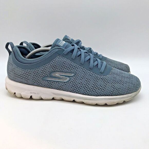 Skechers Go Walk GoGa Mat Slip On Shoes Women's 9 Blue Stretch Low Top Sneakers - Picture 1 of 13